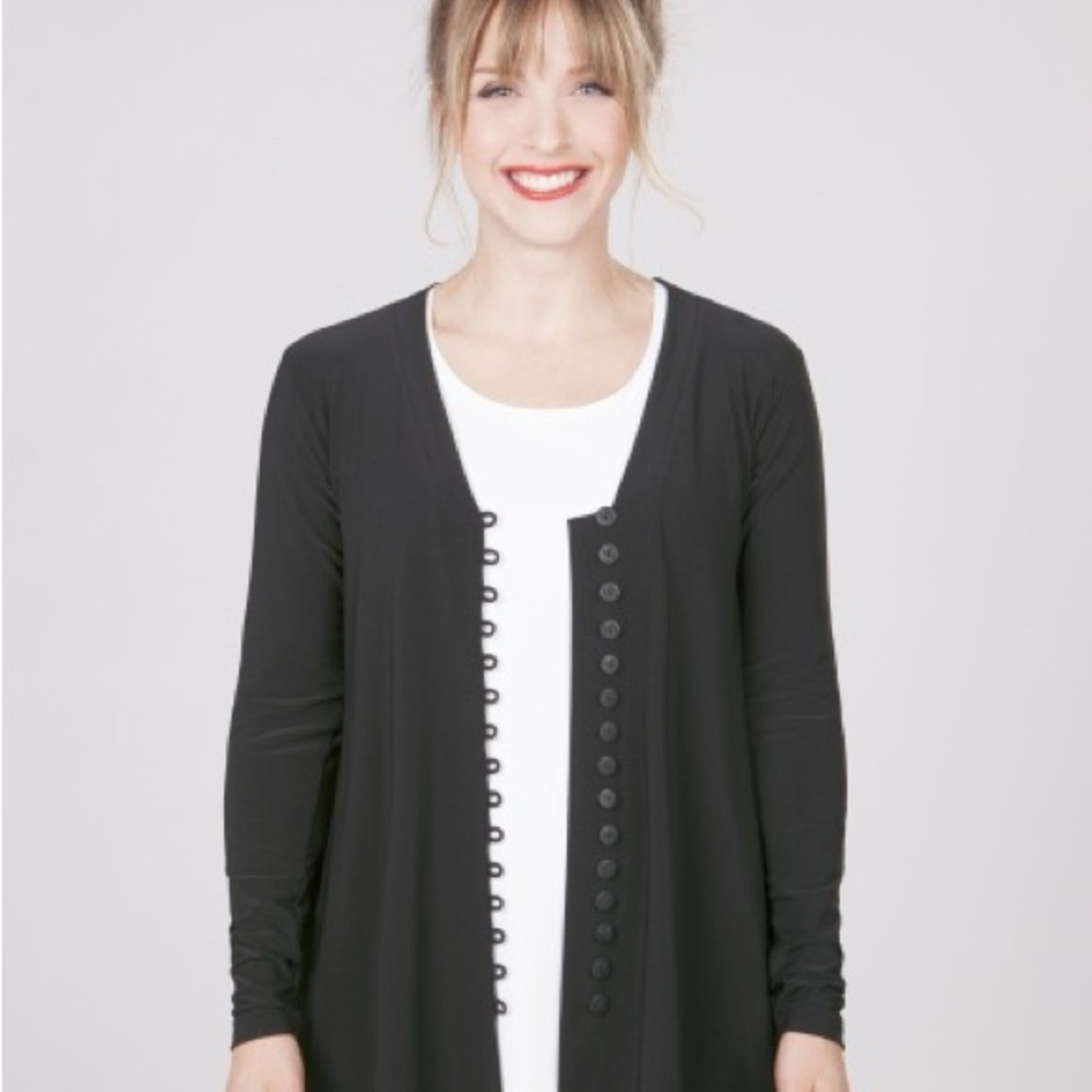 Sympli Duo Diva Tunic High Low Button Top Minimalist Staple Layer 14 - Picture 7 of 7
